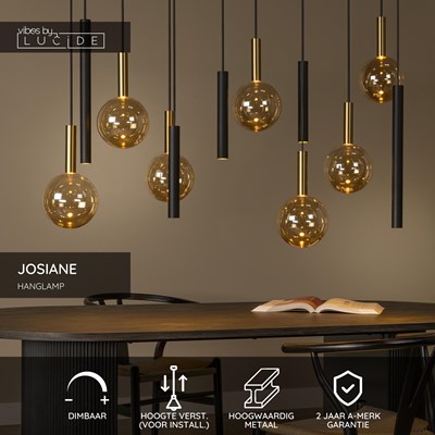 Lucide JOSIANE - Hanglamp - 7xG9,5xGU10- Zwart